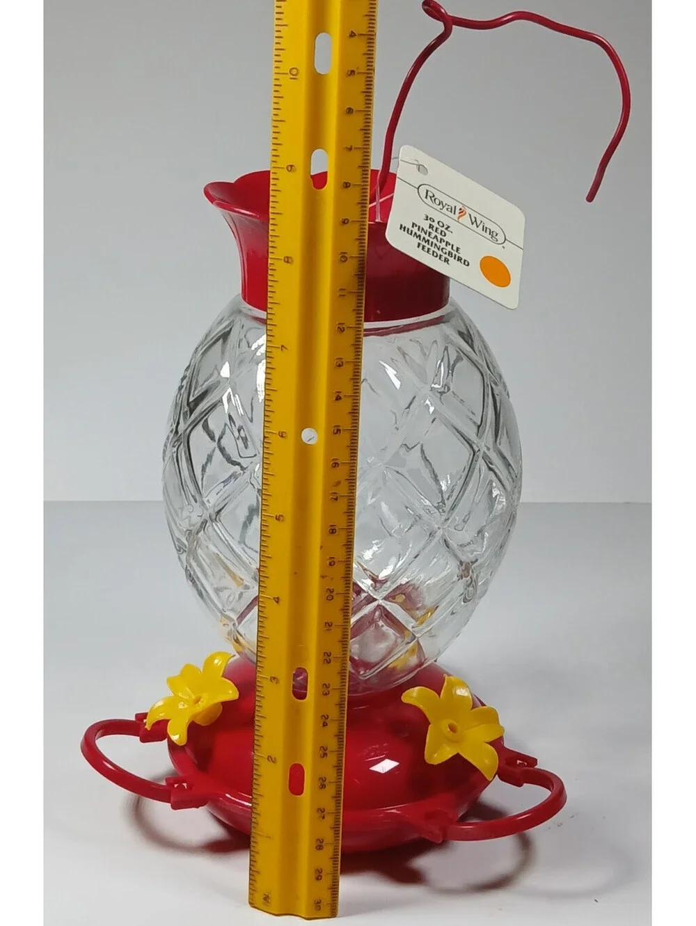 Royal Wing Glass Hummingbird feeder Lantern Shape Red Yellow Adjustable Perches